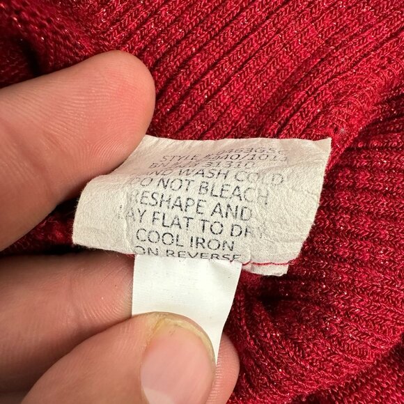 AB Studio Women's Red Knit Cowl Neck Sweater Size M - Picture 8 of 9